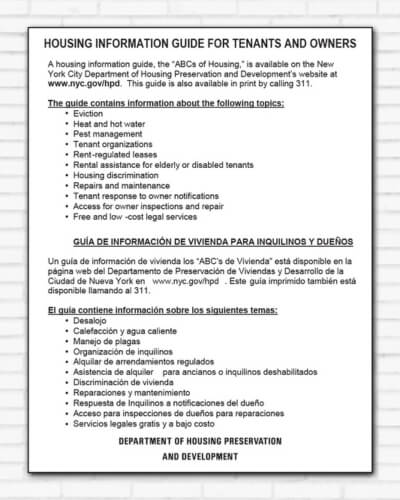 HPD Signs 43 housing information hpd sign