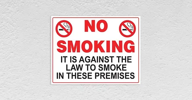 no smoking construction safety signs