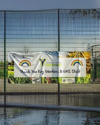 stadium outdoor mesh banner