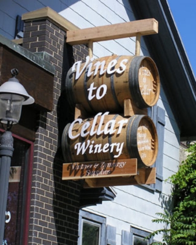 Plastic Letters 58 vines to cellar winery plastic letters sign