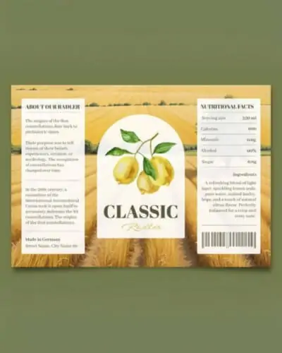 yellow product label