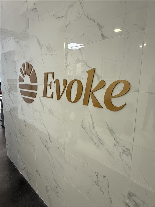 custom dimensional letters evoke gold brushed