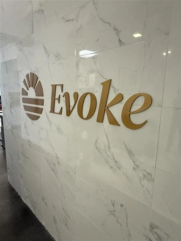 custom dimensional letters evoke gold brushed