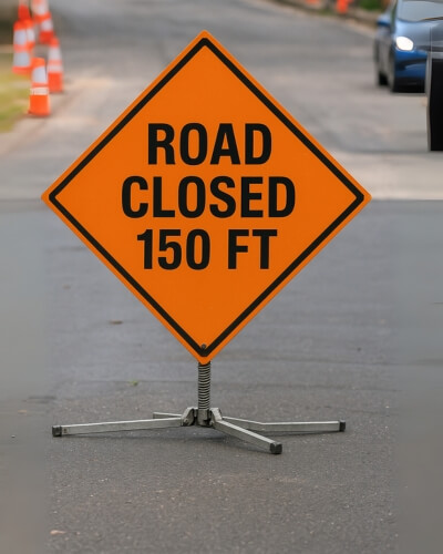 road closed 150 ft