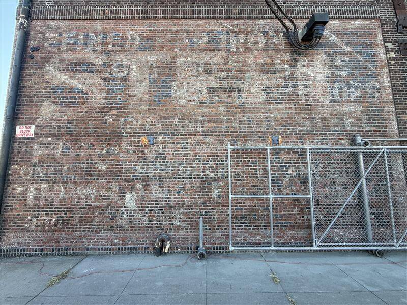 Painting 600 Sq. Ft. of Brick by Hand for Barone Steel in New Jersey 11 ghost signs nj