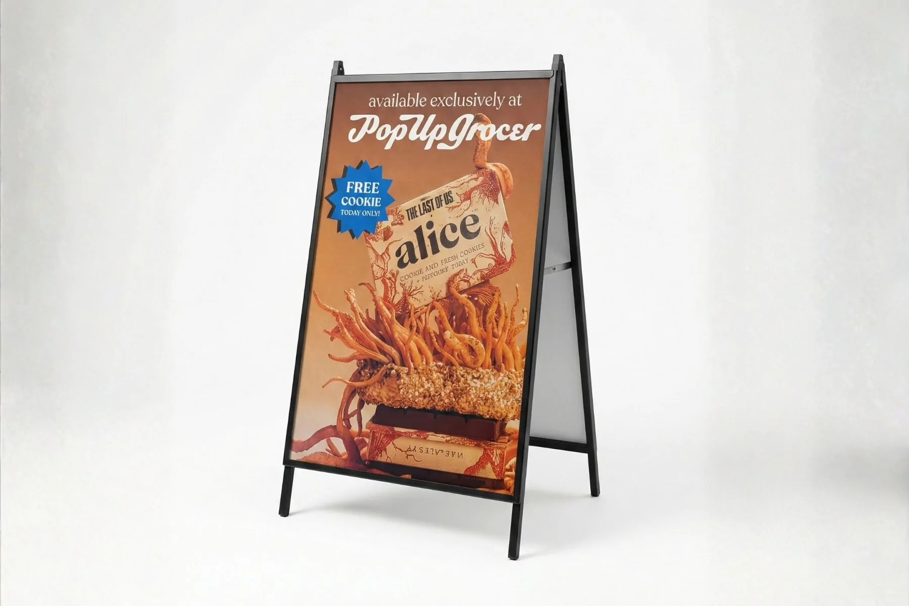 metal aframe sign