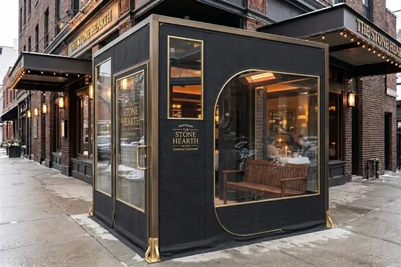 winter entrance enclosure for restaurant nyc