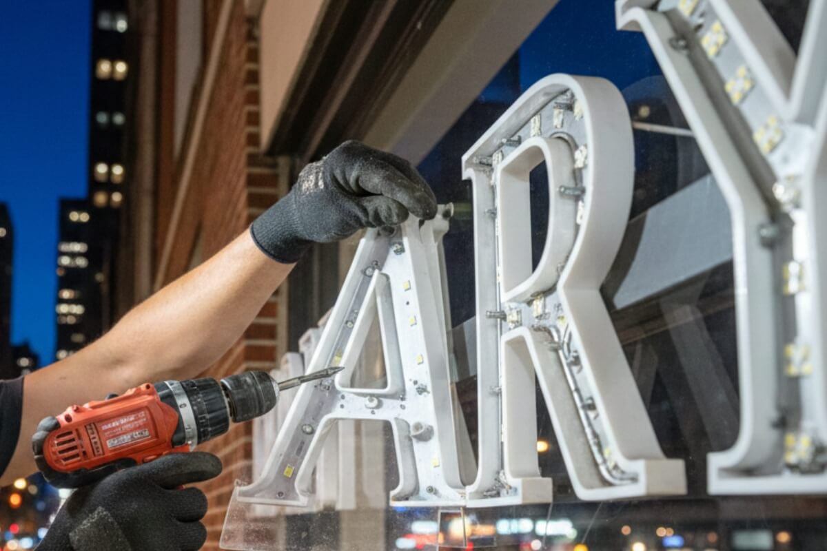 sign repairing and maintenance service