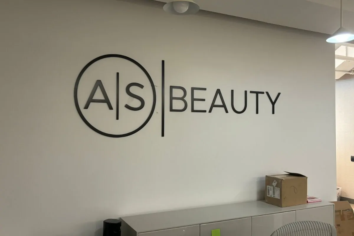 A|S Beauty black 3D wall letters by Signs NYC