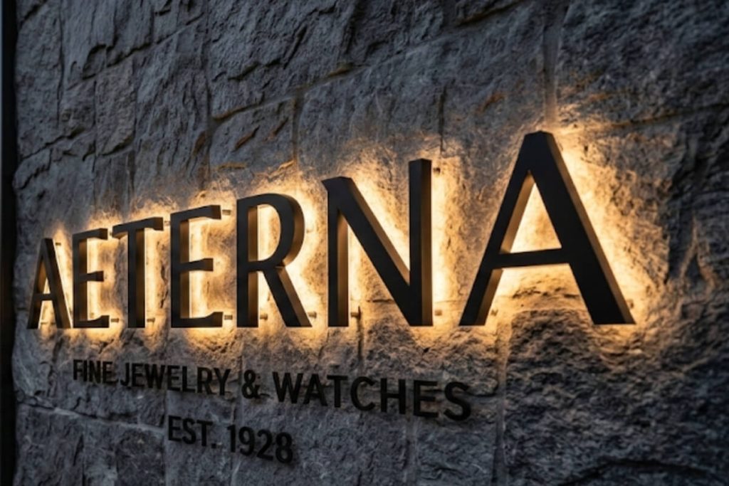Aeterna Jewelery store channel letter signage nyc