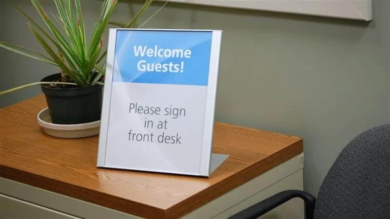 Acrylic desk stand signage nyc
