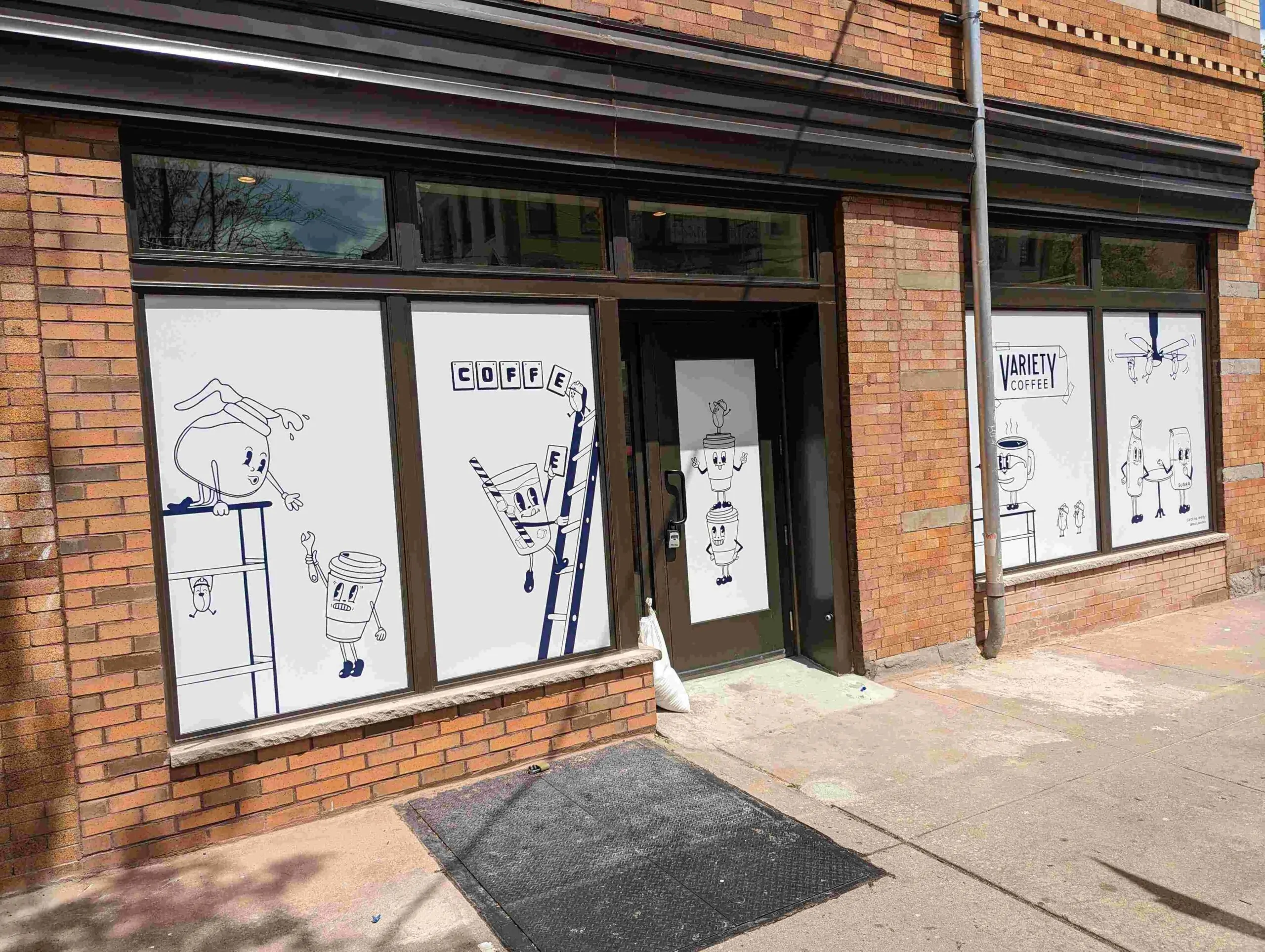 Black and white storefront window vinyl nyc