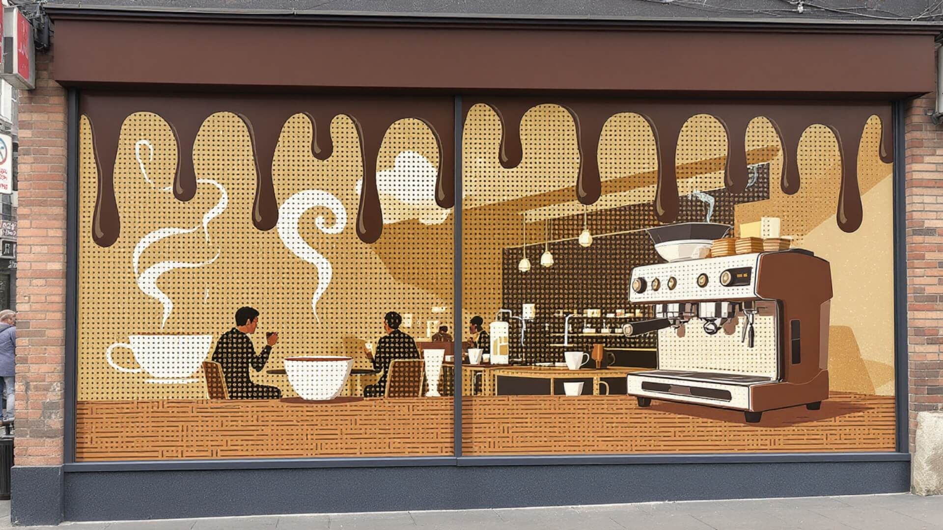 coffee shop window mural vinyl nyc