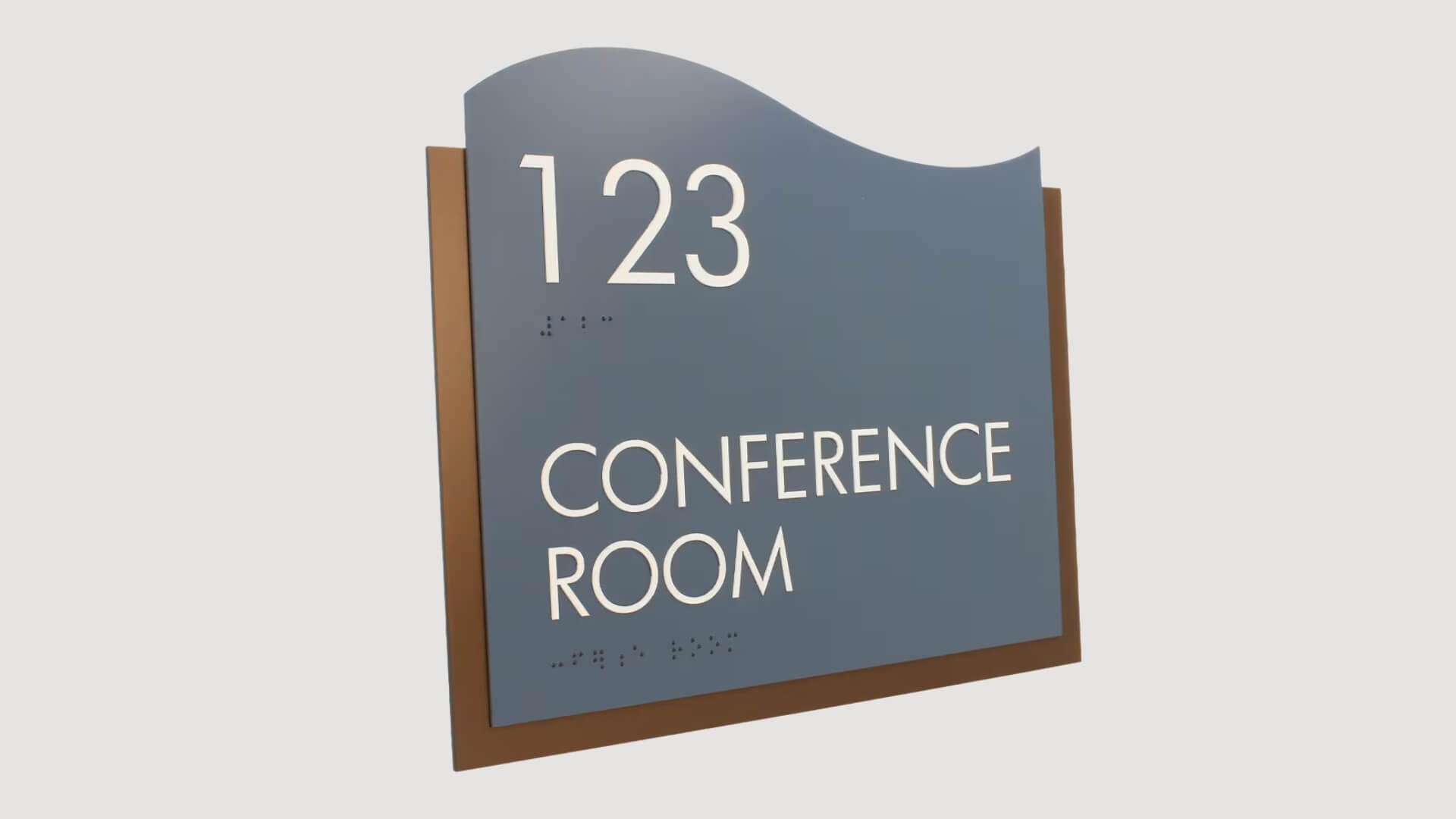 Conference Room sign with wave design and braille