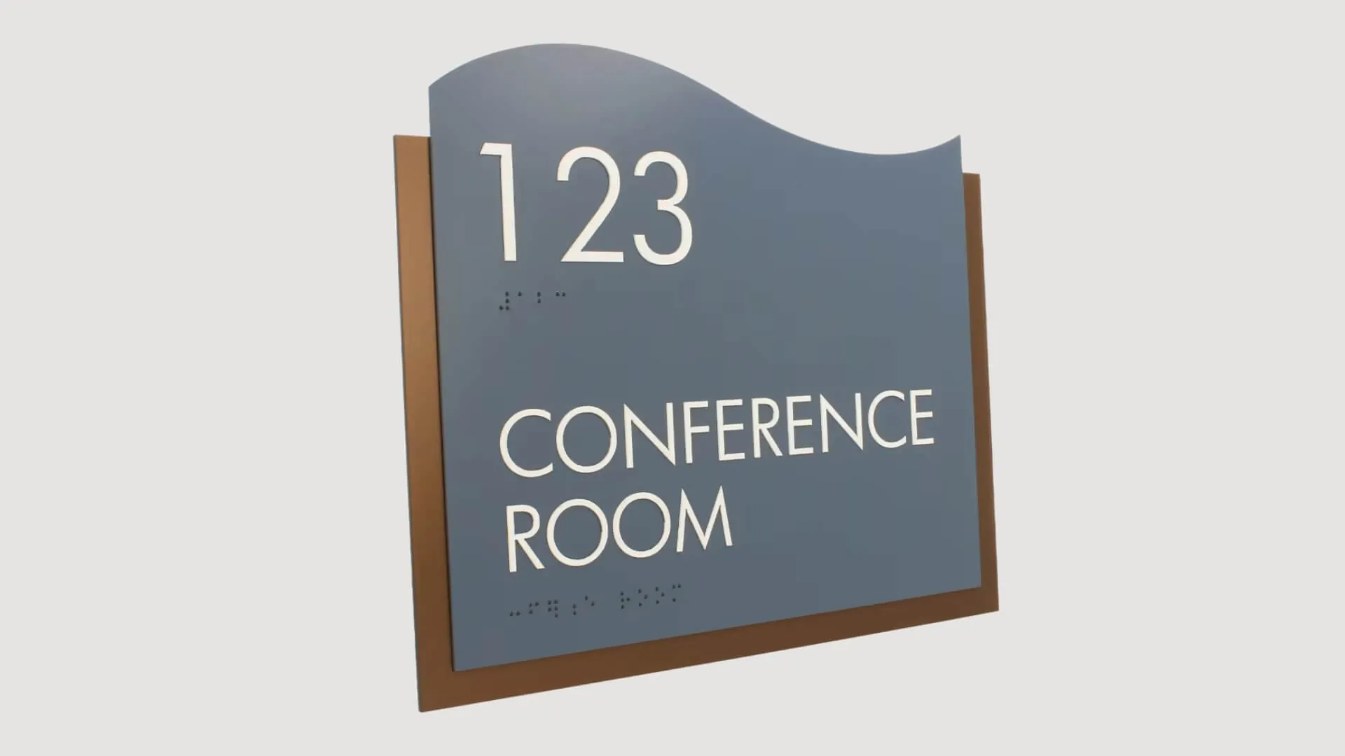 Conference Room sign with wave design and braille