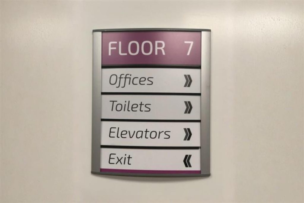 custom wayfinding lobby signs nyc