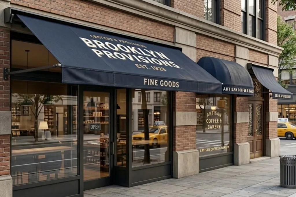fixed awnings for storefronts nyc
