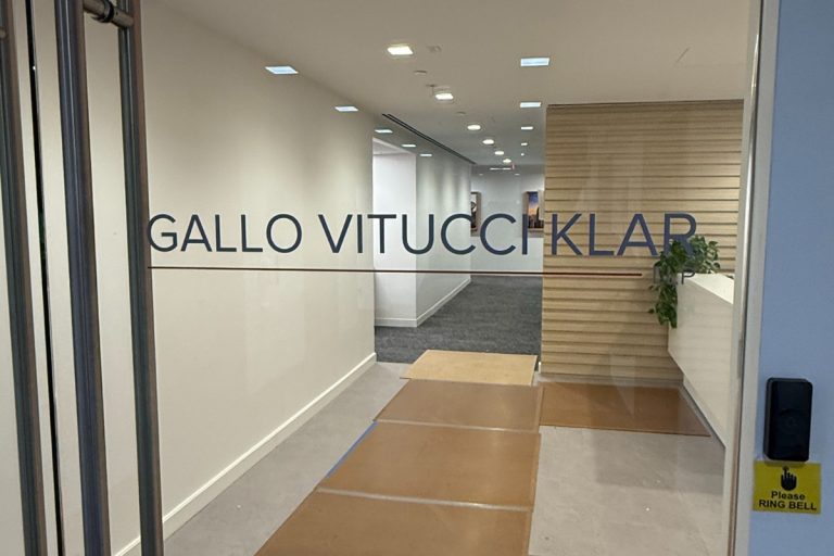 Office window lettering for Gallo in nyc
