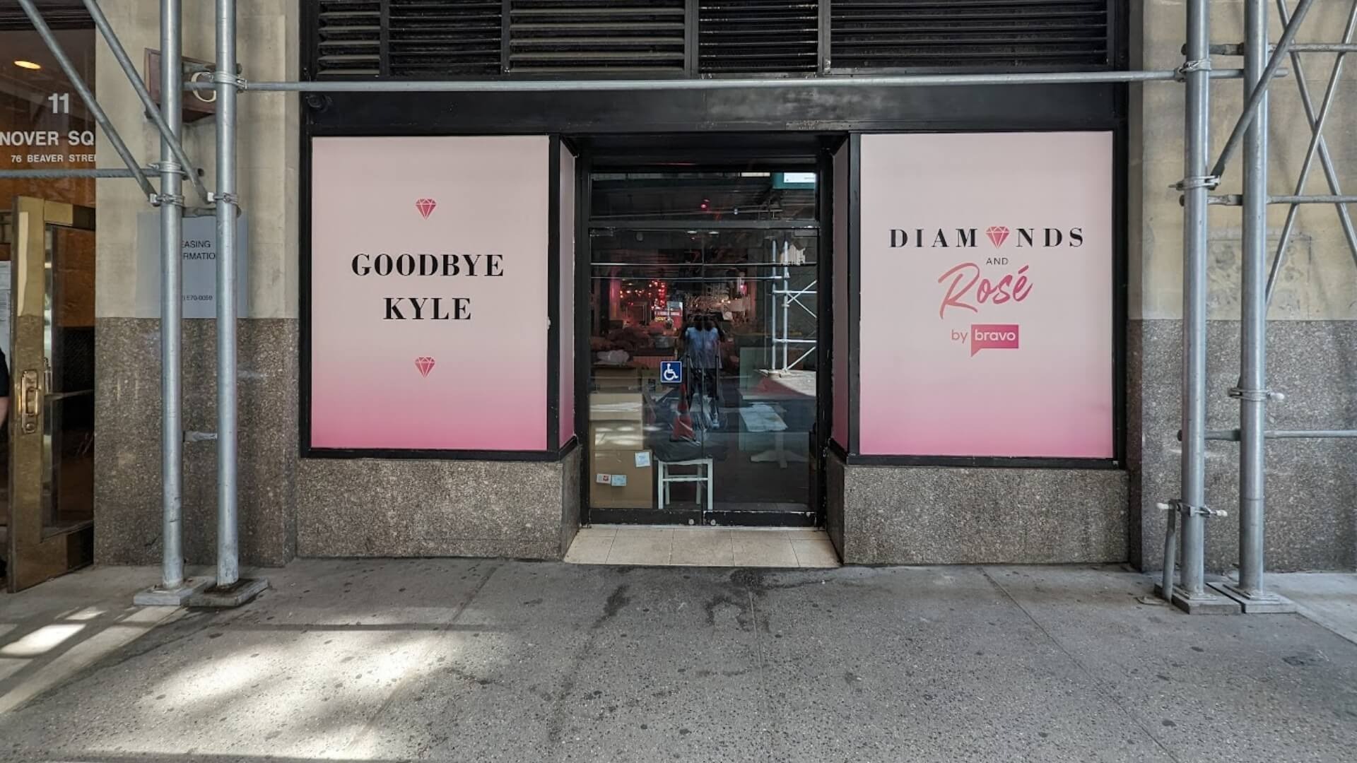 Goodbye Kyle storefront window vinyl graphics nyc