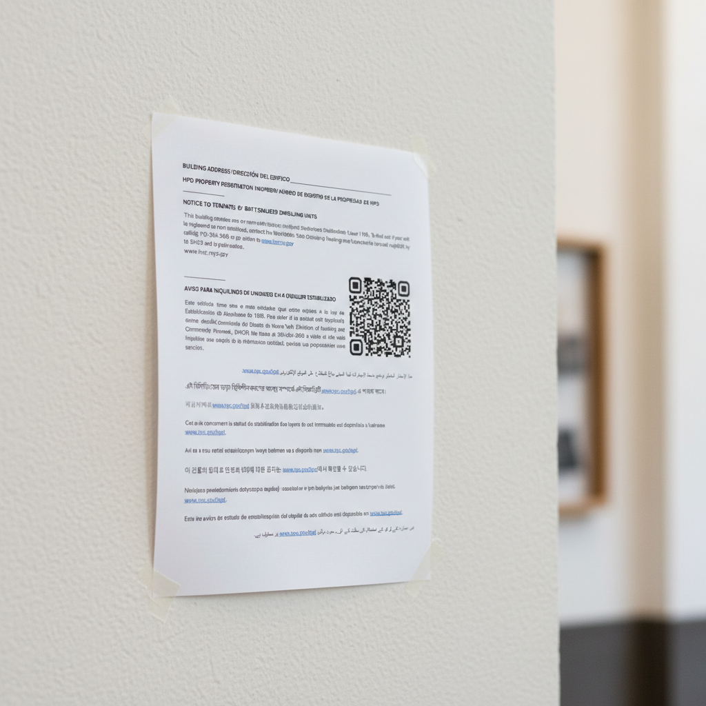 HPD DHCR Rent Stabilization Sign 2026