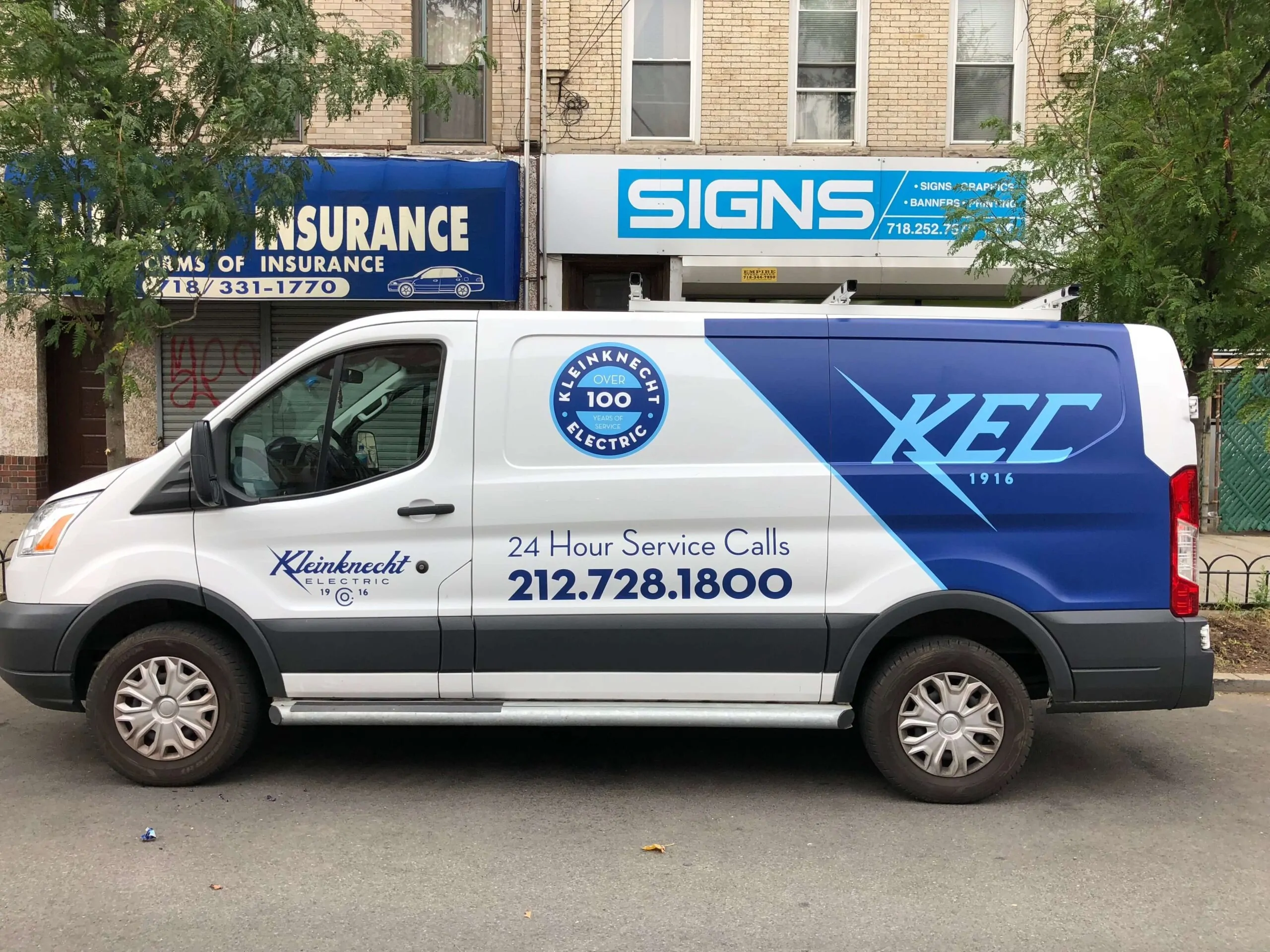 KEC service van door decals and commercial graphics nyc