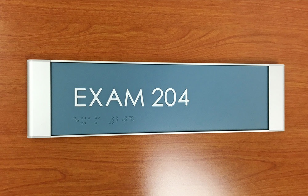 Exam Room medical sign with ADA braille