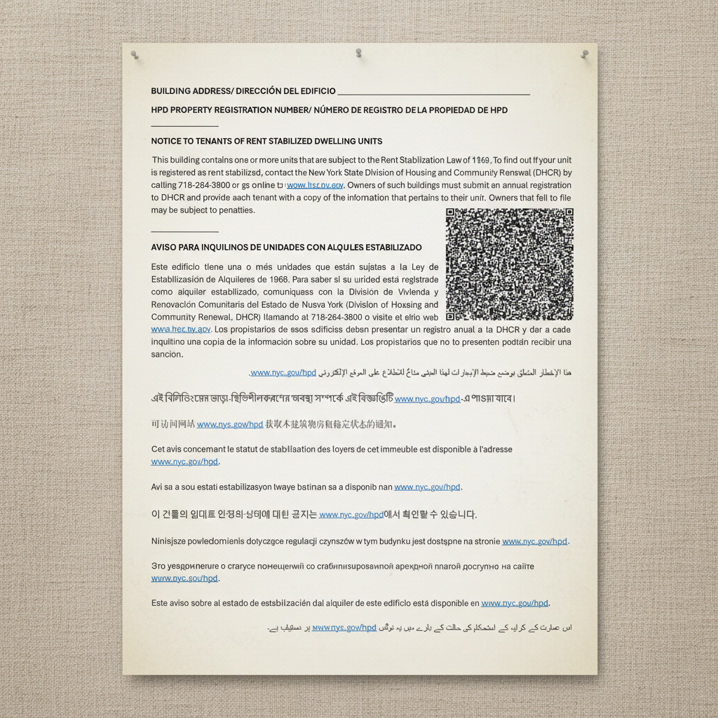 rent stabilization notice sign
