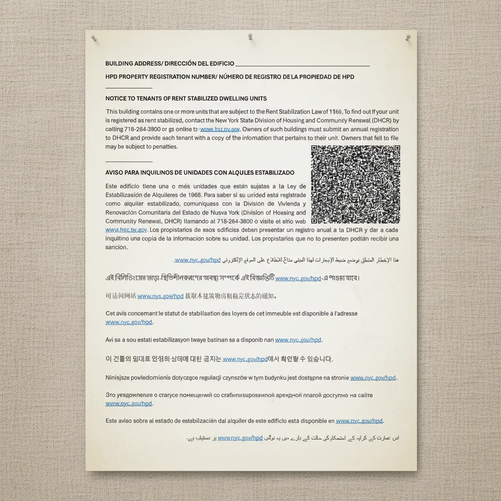 rent stabilization notice sign