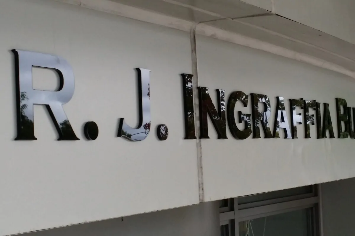 R.J. Ingraffia polished chrome metal lettering nyc