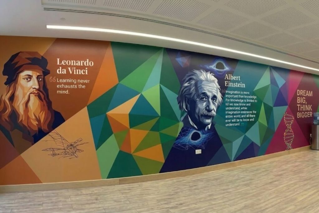 school corridor wall wrap nyc