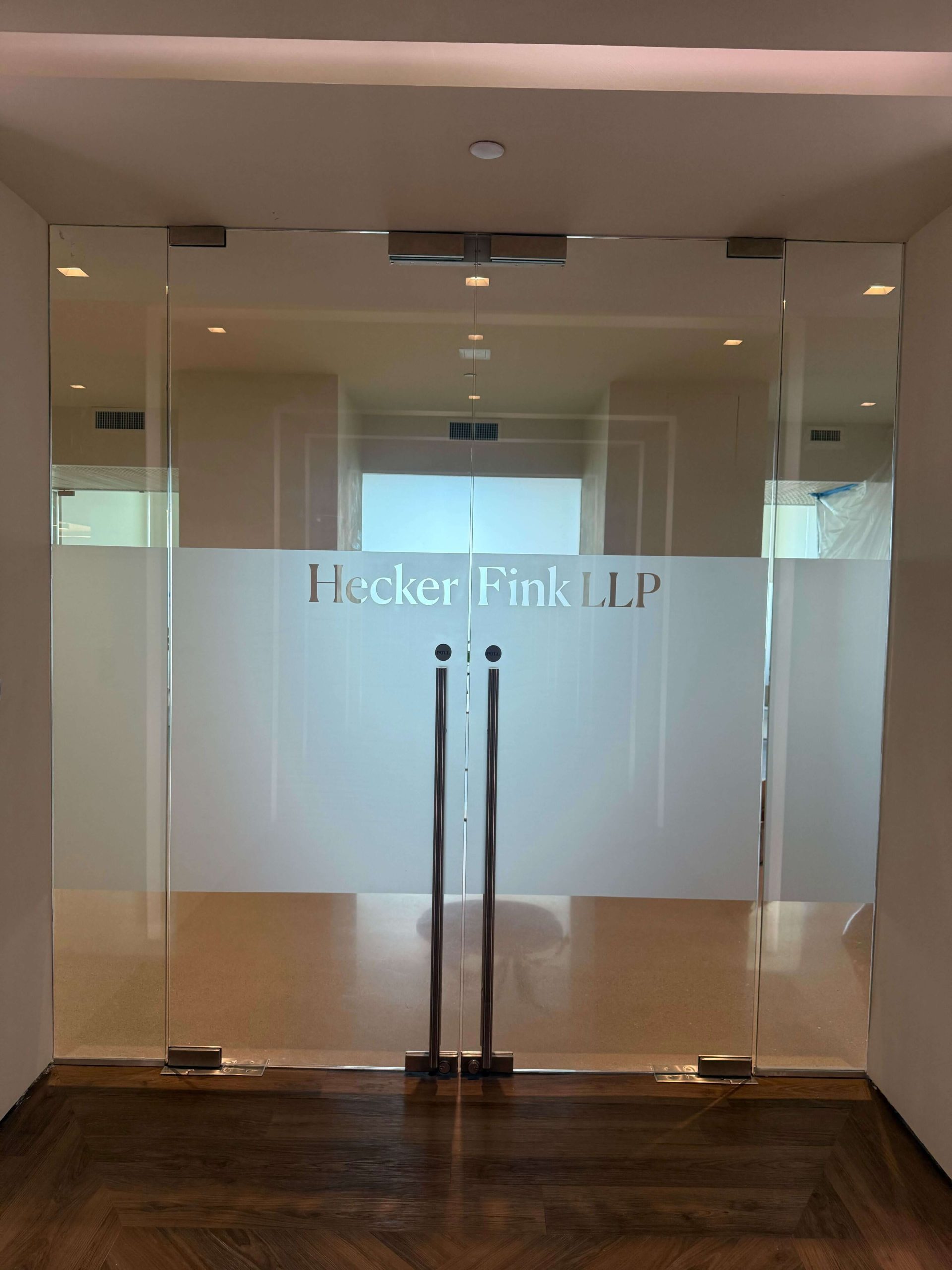 cut out logo frosting for office