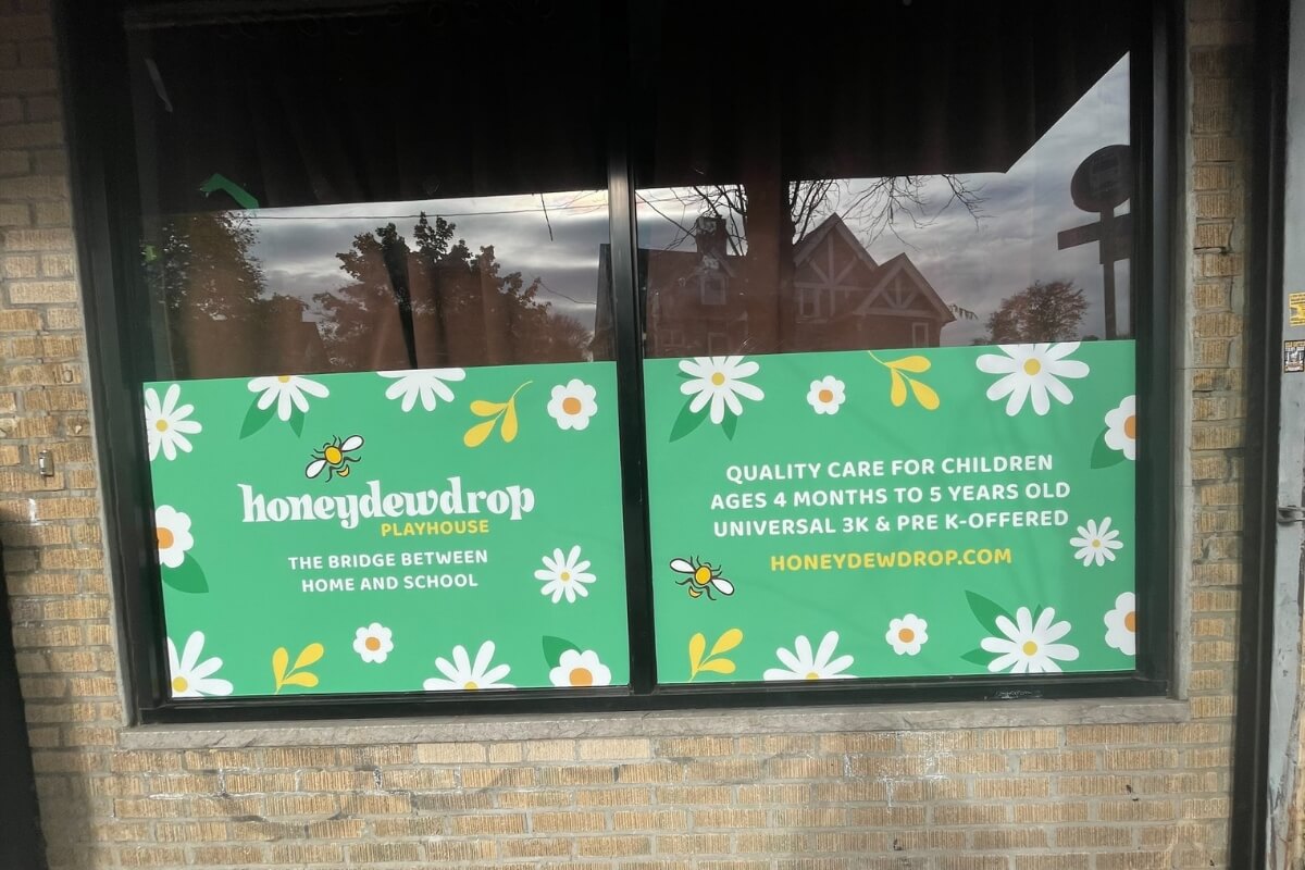 partial window graphics for learning centers
