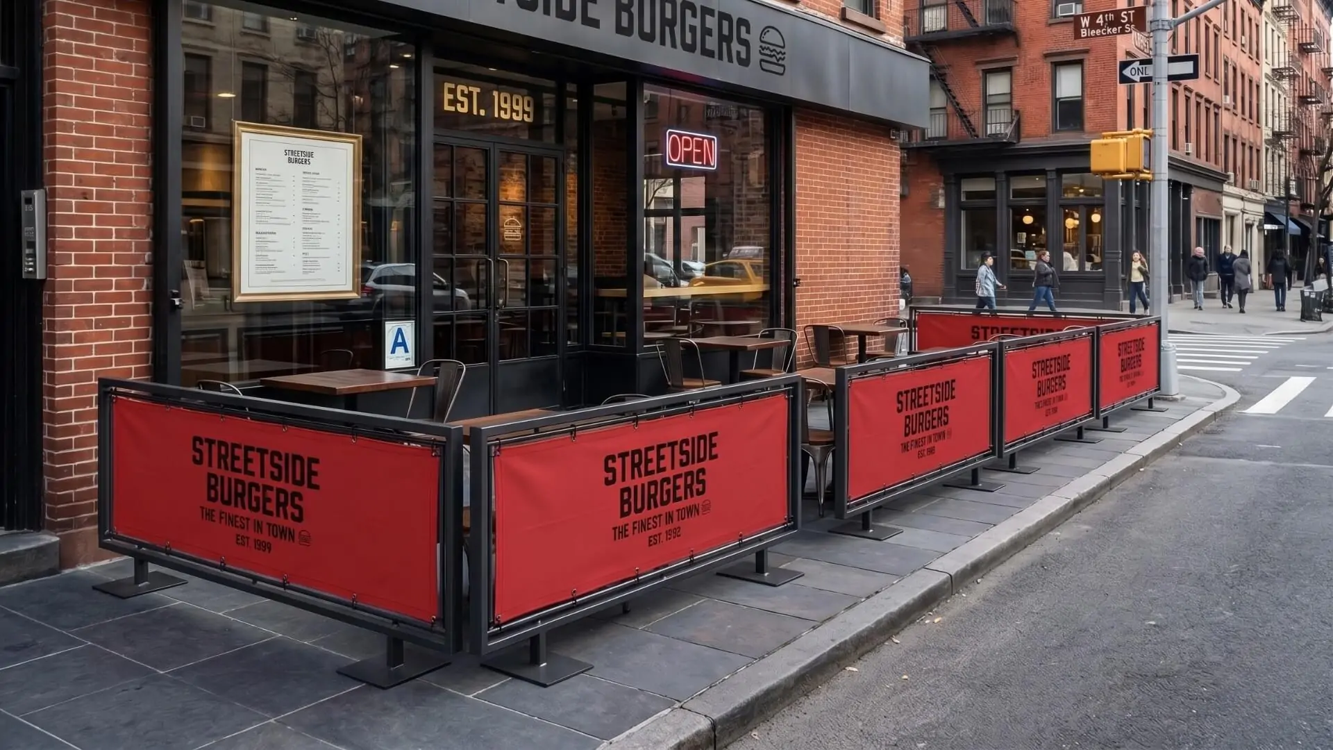 sidewalk cafe barriers nyc