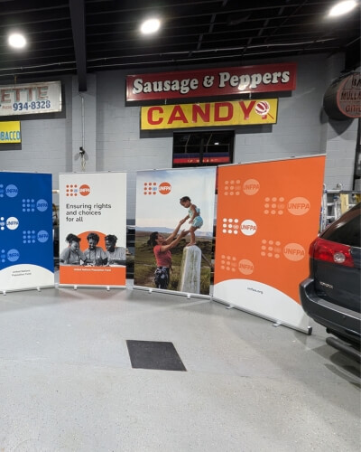 custom banner stands nyc