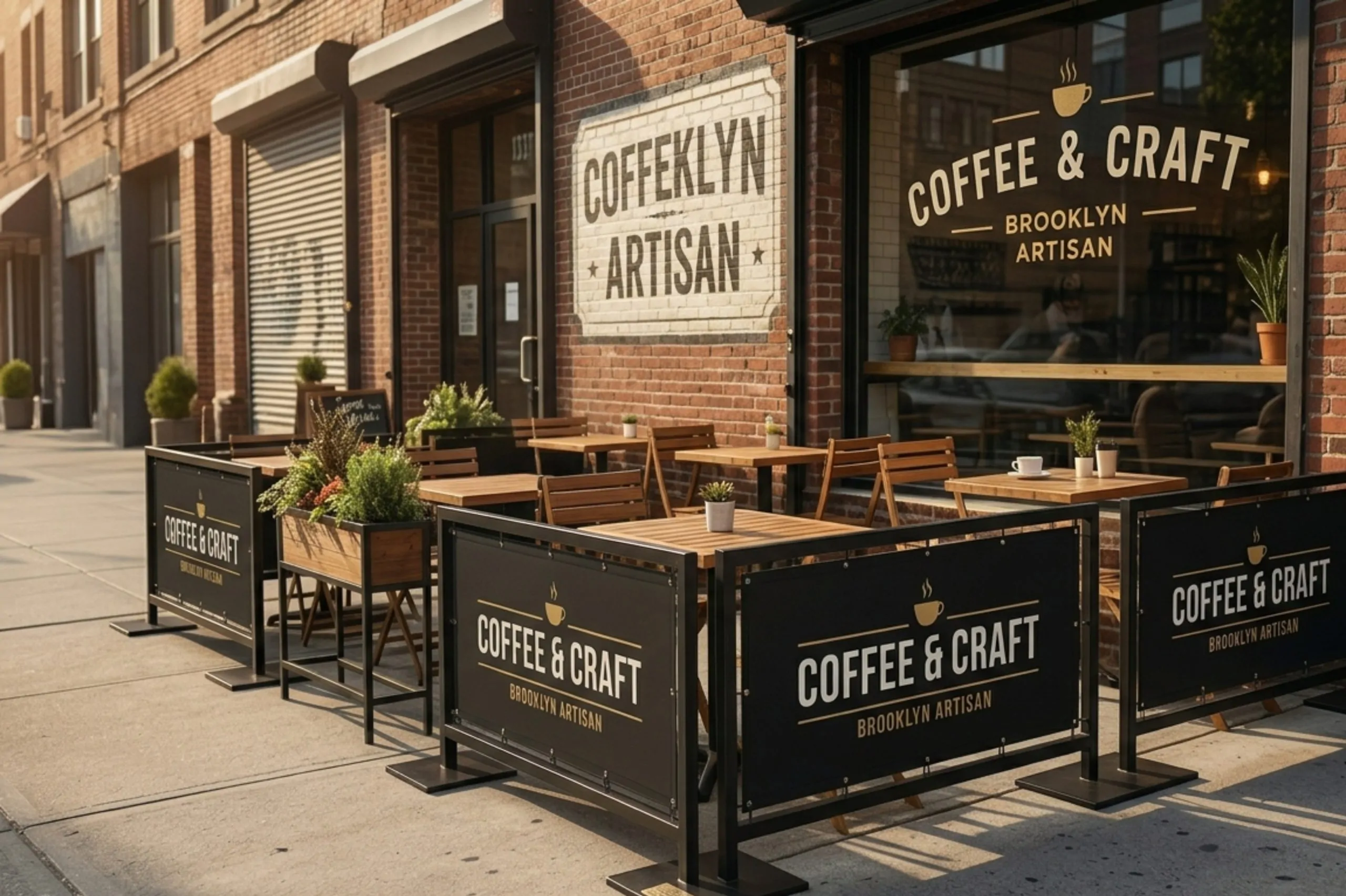 custom sidewalk cafe barriers ny