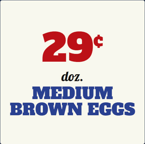 Brown eggs paper price sign