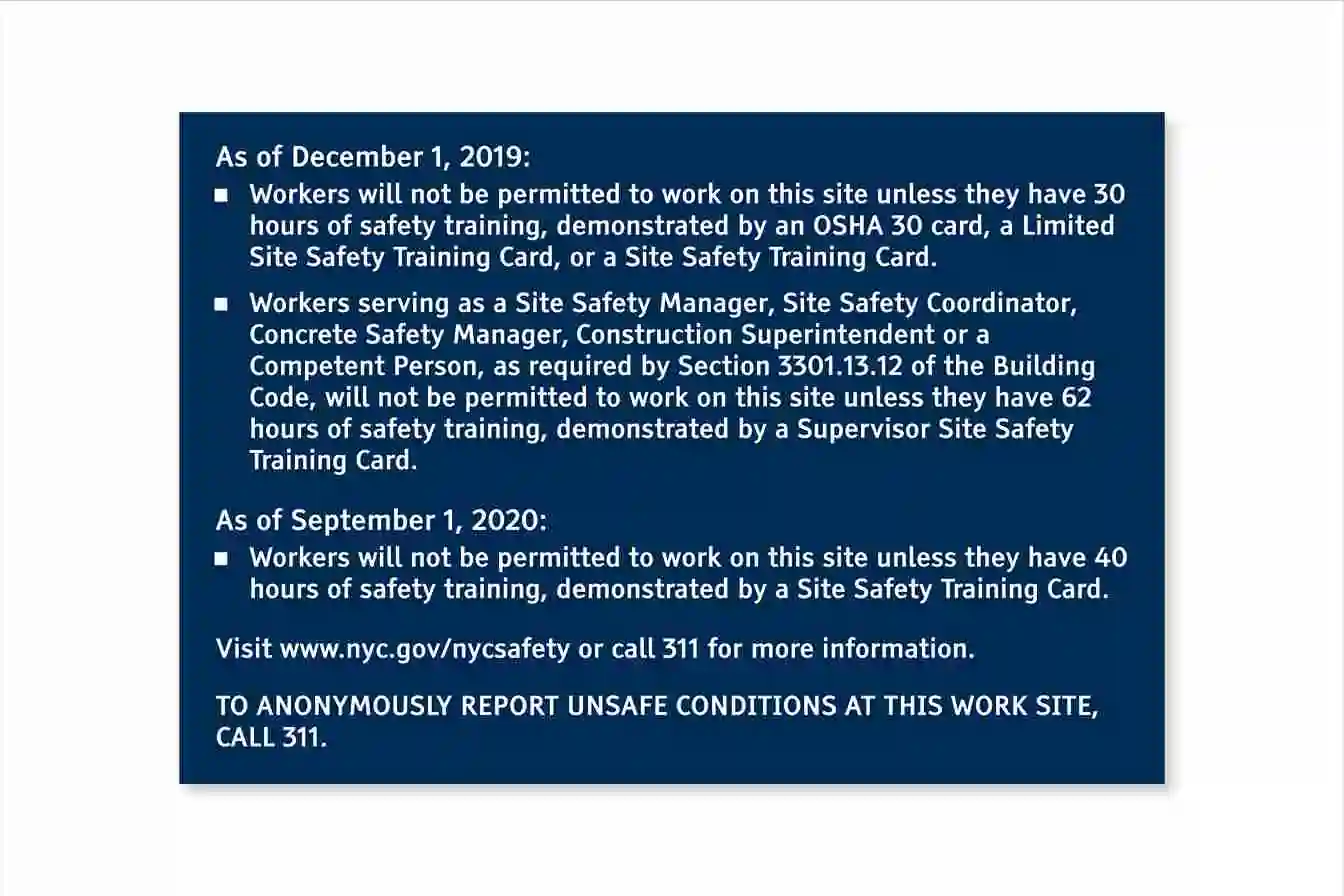 OSHA 30 Hour and SST Signs