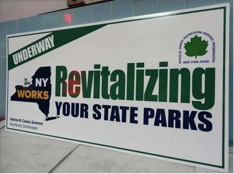 State parks project sign