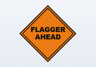 flagger ahead