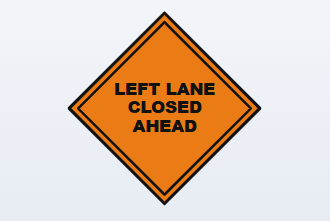 left lane closed ahead