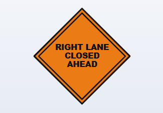right lane closed ahead